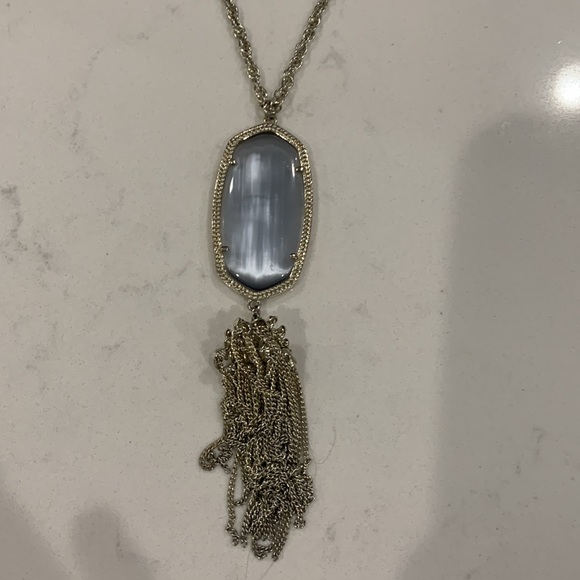 Kendra Scott Gray Tassel Rayne Necklace, EUC - Picture 2 of 3